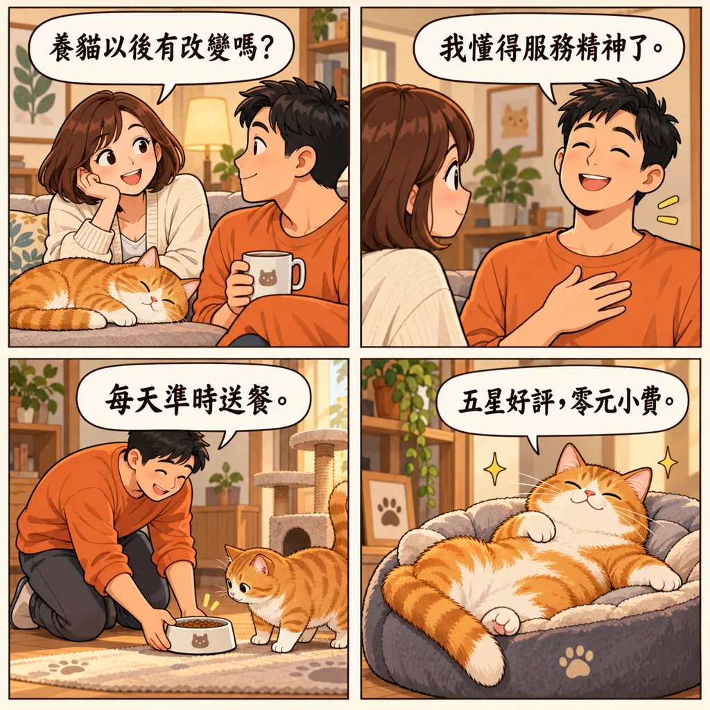 男子每天為貓送餐,貓給五星好評卻不給小費。